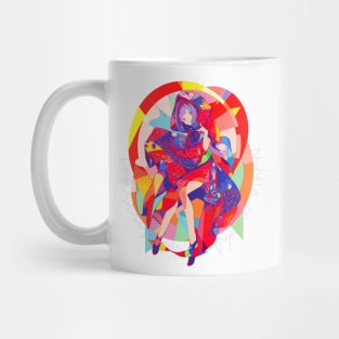 Colorful Geometry Girl Mug